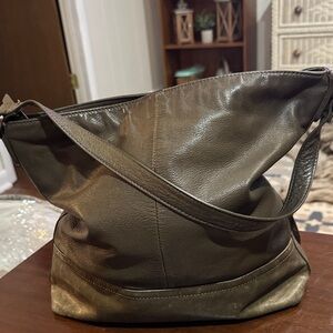 Margot Olive Leather Hobo Bag